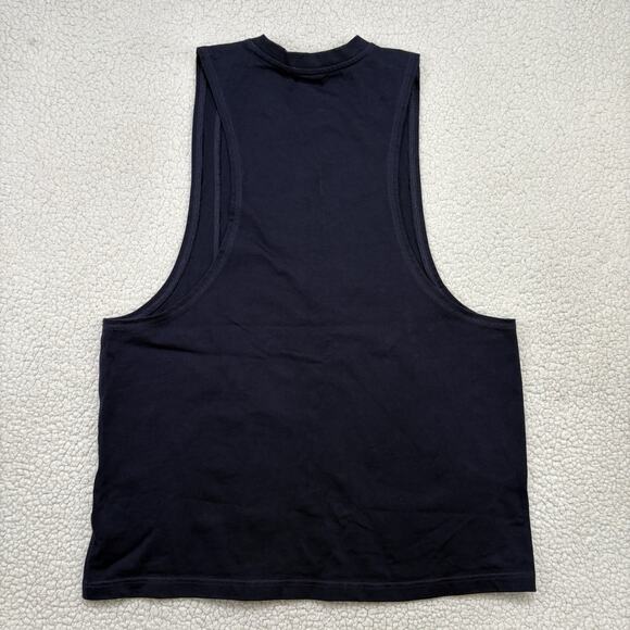 Gymshark Premium Lifting Drop Arm Tank Large Regular Fit Navy Gym Workout Muscle - Picture 4 of 6